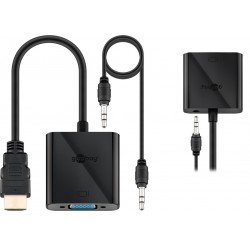 ADAPTADOR HDMI M a VGA H+AUDIO 15cm NEGR