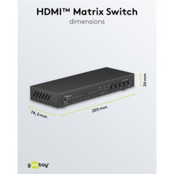 SWITCH HDMI 4 ENTRADAS 2 SALIDAS+MA 4K30