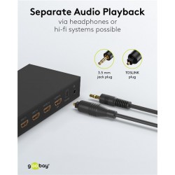 SWITCH HDMI 4 ENTRADAS 2 SALIDAS+MA 4K30