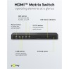 SWITCH HDMI 4 ENTRADAS 2 SALIDAS+MANDO4K