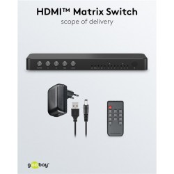 SWITCH HDMI 4 ENTRADAS 2 SALIDAS+MANDO4K