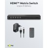 SWITCH HDMI 4 ENTRADAS 2 SALIDAS+MANDO4K