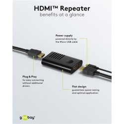 AMPLIFICADOR HDMI H-H 4K@60Hz hasta 20M