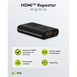 AMPLIFICADOR HDMI H-H 4K@60Hz hasta 20M