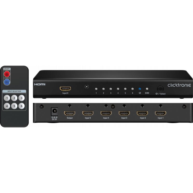 SWITCH HDMI 6 ENTRADAS 1 SALIDA+MANDO CL