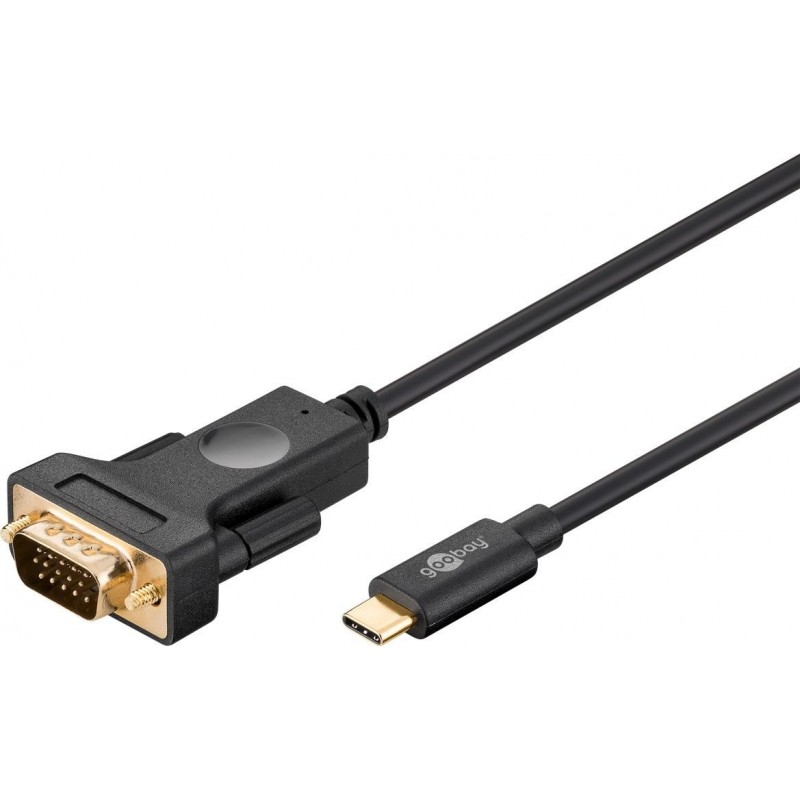 CABLE USB C M- VGA M 1,8MTS NEGRO
