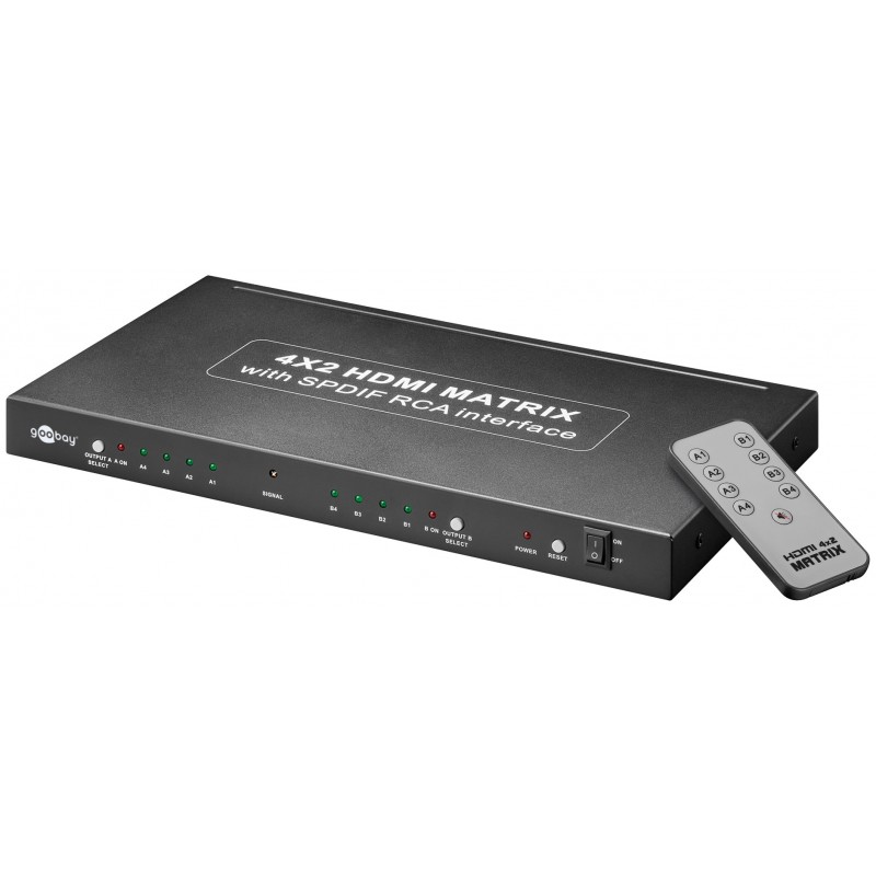 SWITCH HDMI 4 ENTRADAS 2 SALIDAS+MANDO4K