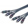 CABLE 3xRCA M-M 5MTS NEGRO VIDEO COMPONE