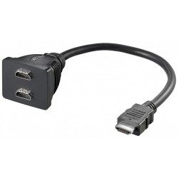 CABLE DUPLICADOR HDMI 1/Mx2/H NIKEL 10cm
