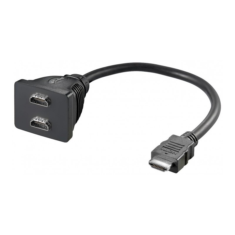 CABLE DUPLICADOR HDMI 1/Mx2/H NIKEL 10cm