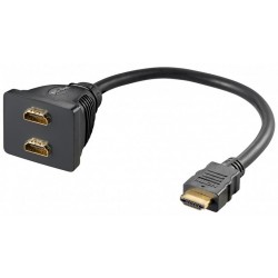 CABLE DUPLICADOR HDMI 1/Mx2/H ORO 10cm