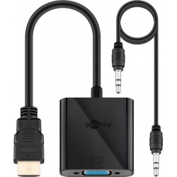 ADAPTADOR HDMI M a VGA H+AUDIO 15cm NEGR