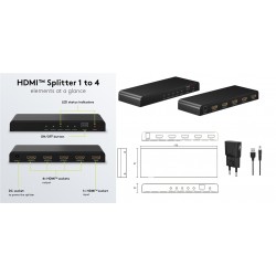 SPLITTER HDMI 1 ENTRADA 4 SALIDAS 4K@30H