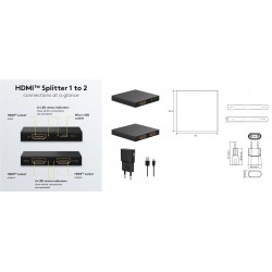 SPLITTER HDMI 1 ENTRADA 2 SALIDAS 4K@30H