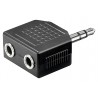 ADAPTADOR MINIJACK "Y" M-H-H 3,5mm NIKEL