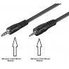 CABLE MINIJACK 2,5mm M-3,5mm M 2MTS