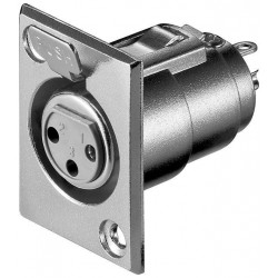 CONECTOR XLR3 HEMBRA PANEL NIKEL SOLDAR