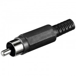CONECTOR RCA MACHO PLASTICO NEGRO