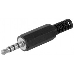 CONECTOR MINIJACK M 3,5mm ST 4P NEGRO