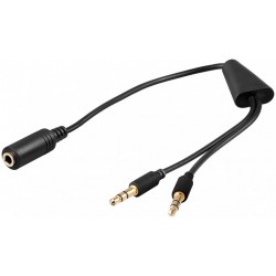 CABLE MINIJACK 4POLOS H-2xMINIJACK M3P"Y