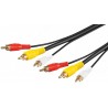 CABLE 3xRCA M-M 10MTS NEGRO