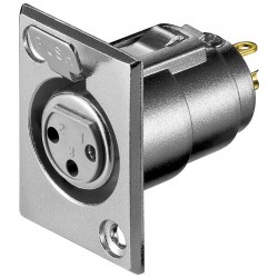CONECTOR XLR3 HEMBRA PANEL NIKEL SOLDAR