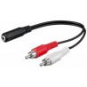 CABLE MINIJACK H-2xRCA M 0,20M NEGRO