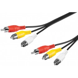 CABLE 3xRCA M-M 1,5MTS NEGRO (FINO)