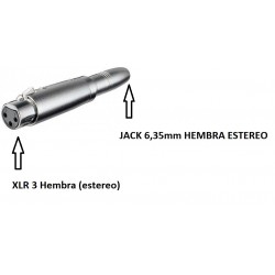 ADAPTADOR XLR3 H-JACK 6,3 H ST