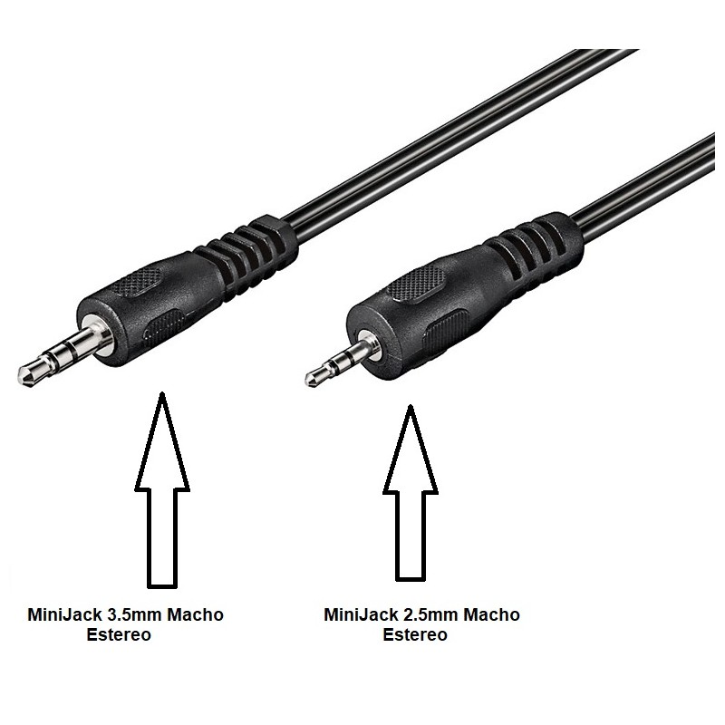 CABLE MINIJACK 2,5mm M-3,5mm M 2MTS