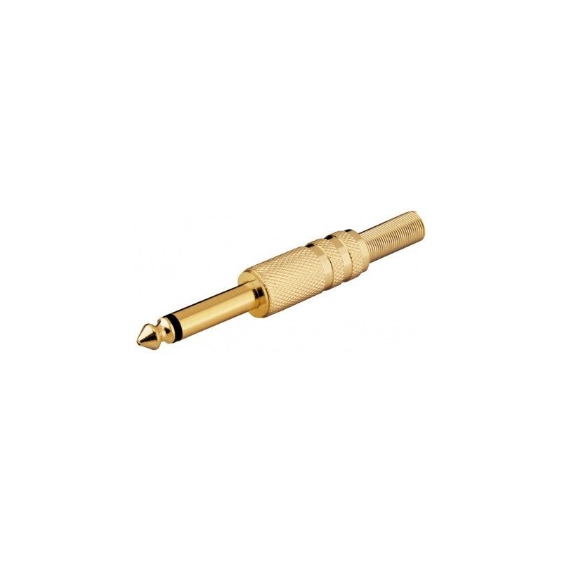 CONECTOR JACK M 6,35mm MONO METAL DORADO