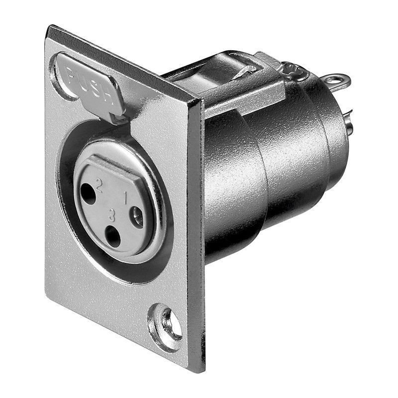 CONECTOR XLR3 HEMBRA PANEL NIKEL SOLDAR