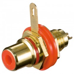 CONECTOR RCA HEMBRA PANEL AISLADO ROJO