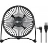VENTILADOR 4" 13cm DE MESA USB NEGRO