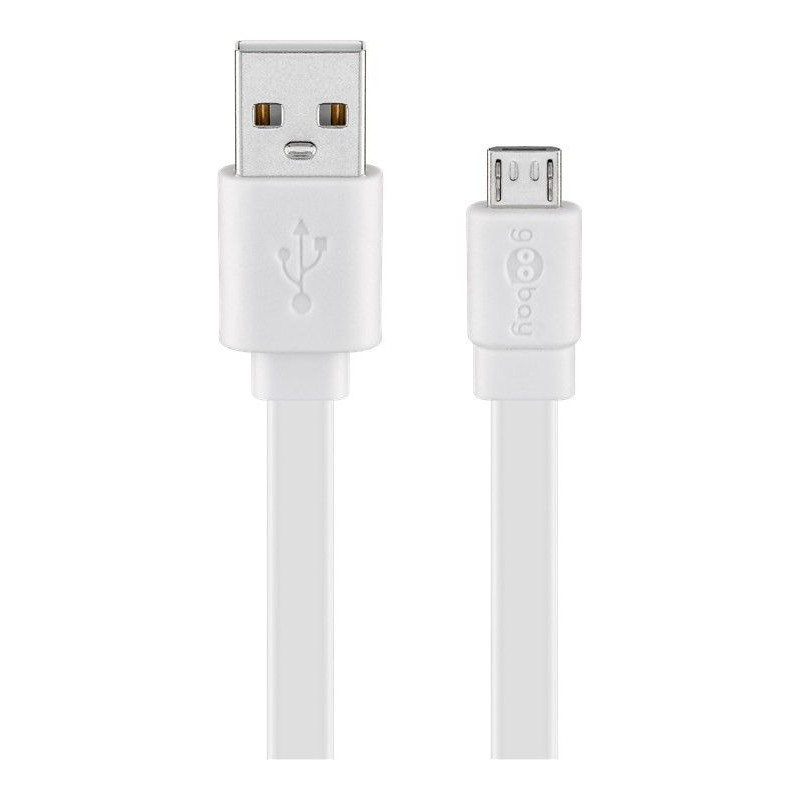 CABLE USB 2.0 M a MICRO USB 1M PLANO BLA