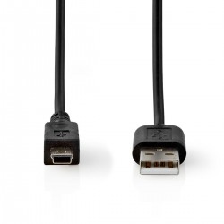 CABLE USB A/M-MINI-B(5P) 3MTS NEGRO