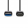 CABLE USB 3.1 TIPO A M-USB C M 1M NEGRO