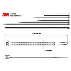 BRIDA 3M 3,6x140 EXTERIOR NEGRA-MARCA 3M