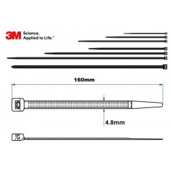 BRIDA 3M 4,8x160 EXTERIOR NEGRA-MARCA 3M
