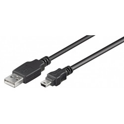 CABLE USB A/M-MINI-B(5P) 3MTS NEGRO