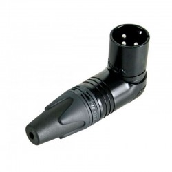 CONECTOR XLR3 M CODO AEREO NEGRO NEUTRIK