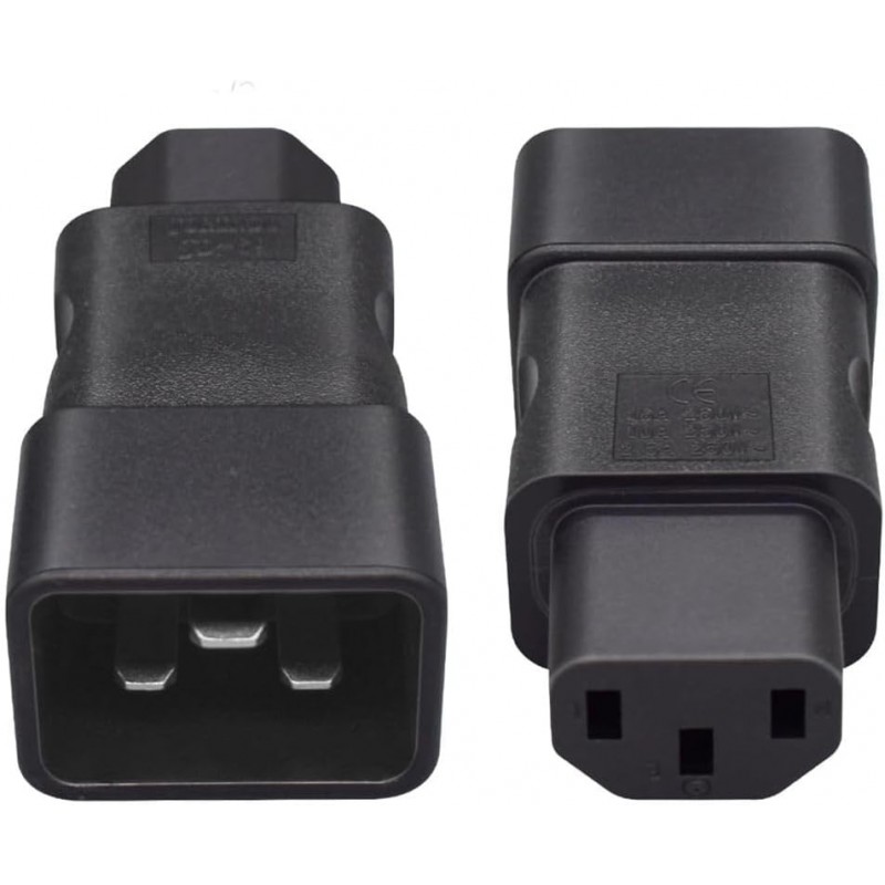ADAPTADOR C13-C20 RECTO 180º NEGRO