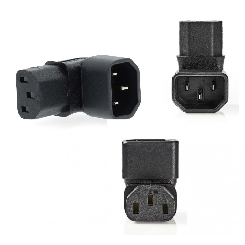 ADAPTADOR C13-C14 CODO 90º NEGRO AR-AB