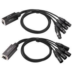 KIT ADAPTADOR RJ45 H a 4 x XLR5 H+M 75cm