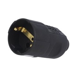 CONECTOR SCHUKO HEMBRA GOMA NEGRO PCE EC