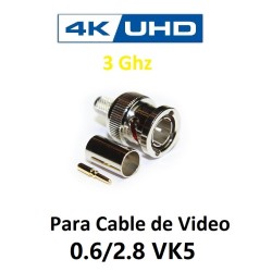 CONECTOR BNC MACHO 0.6/2.8 HD 3G