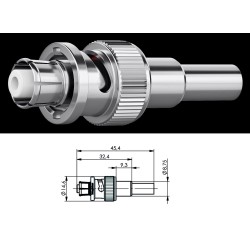 CONECTOR SHV-BNC MACHO RG316 RECTO 0.3Gh
