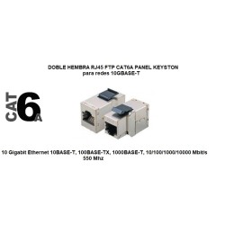 DOBLE HEMBRA RJ45 FTP CAT6A PANEL KEYSTO