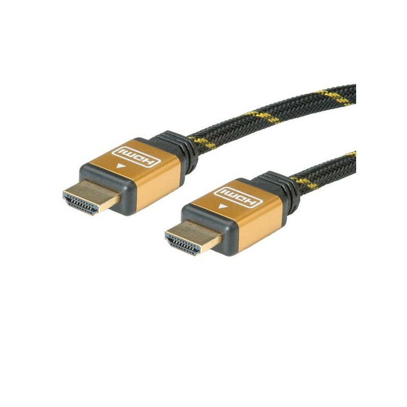 CABLE HDMI M-M 4K 15M NYLON TRENZADOGOLD