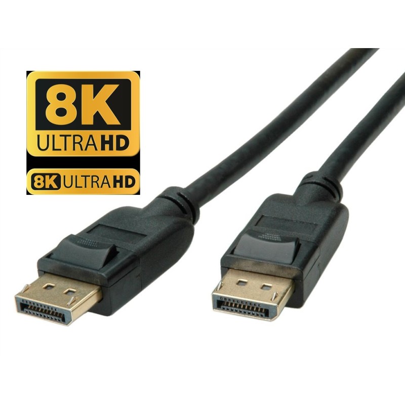 CABLE DISPLAYPORT M-M 8K V.1.4 1M NEGRO